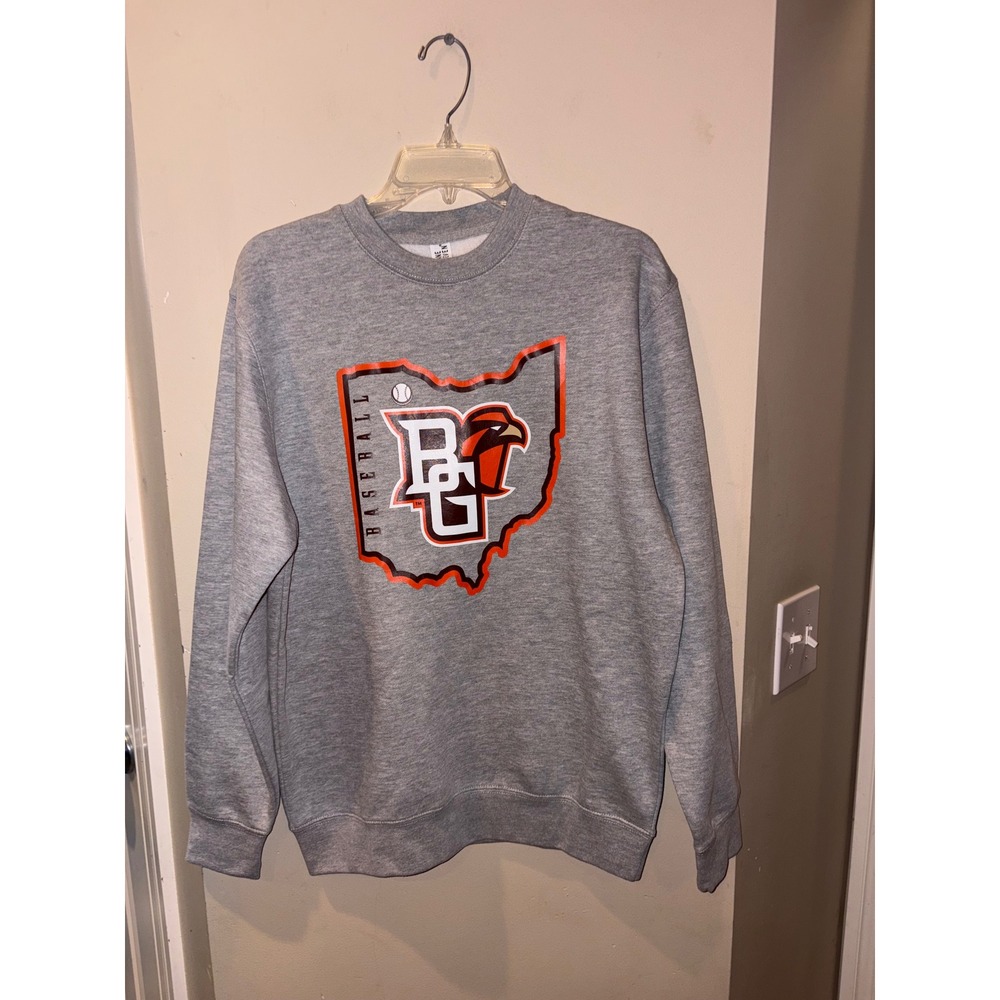 Men's or women's Bowling Green State University Baseball Sweatshirt Grey Medium